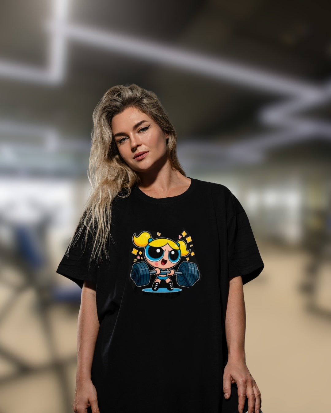 Camiseta t-shirt oversized Feminina Academia “Lindinha Fitness” – Estilo, Força e Atitude