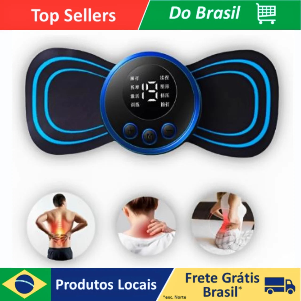 Mini Massageador Elétrico Portátil – Cervical EMS, Alívio de Dores no Pescoço e Corpo