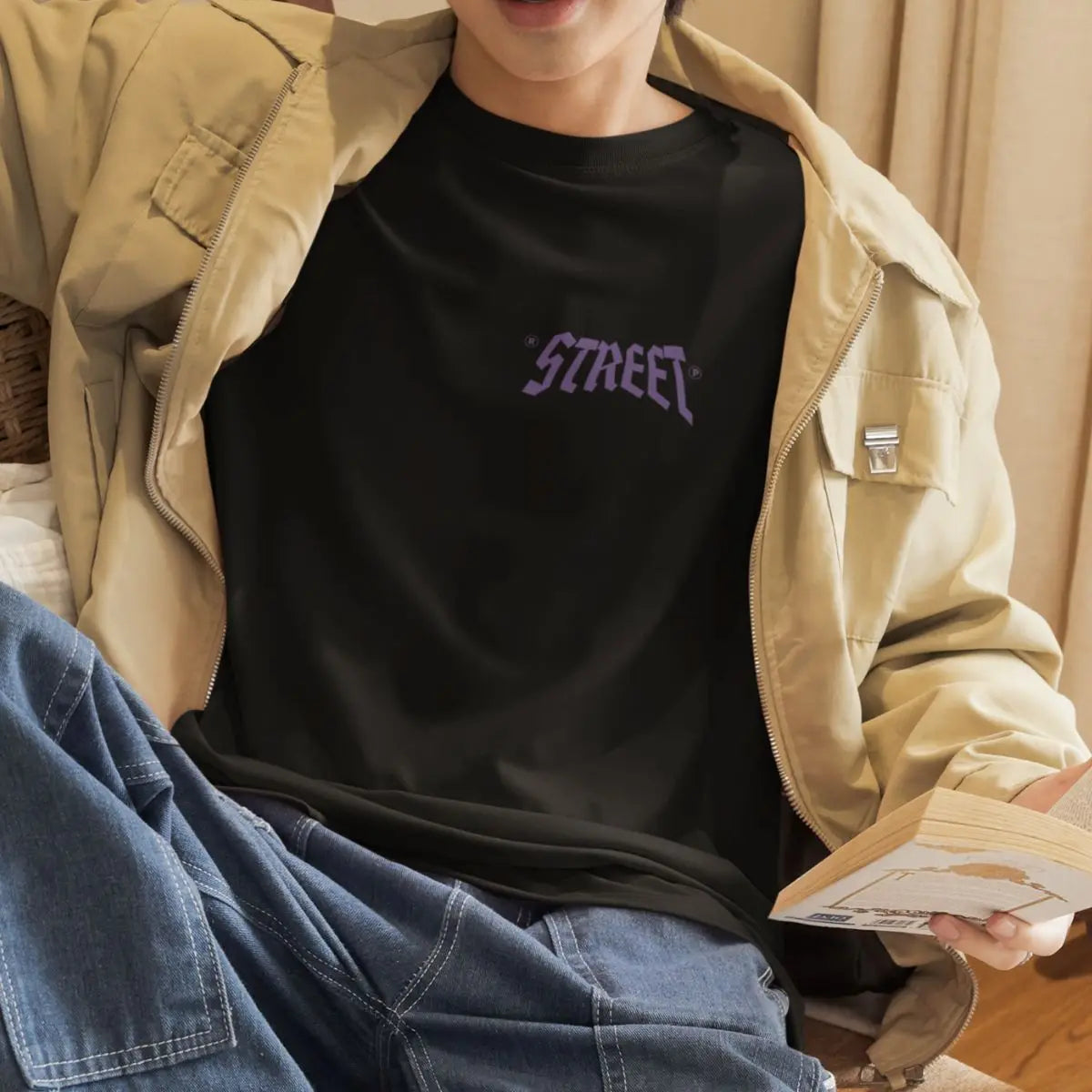 Camiseta Masculina GuGi Básica – Estilo Street, Manga Curta, Algodão Premium 100%