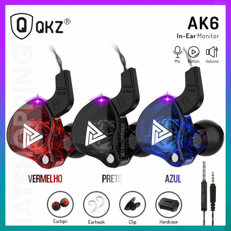 Fone de Ouvido Sem Fio QKZ – Microfone Integrado, Driver Estéreo e Graves Profundos, Ideal para Esportes