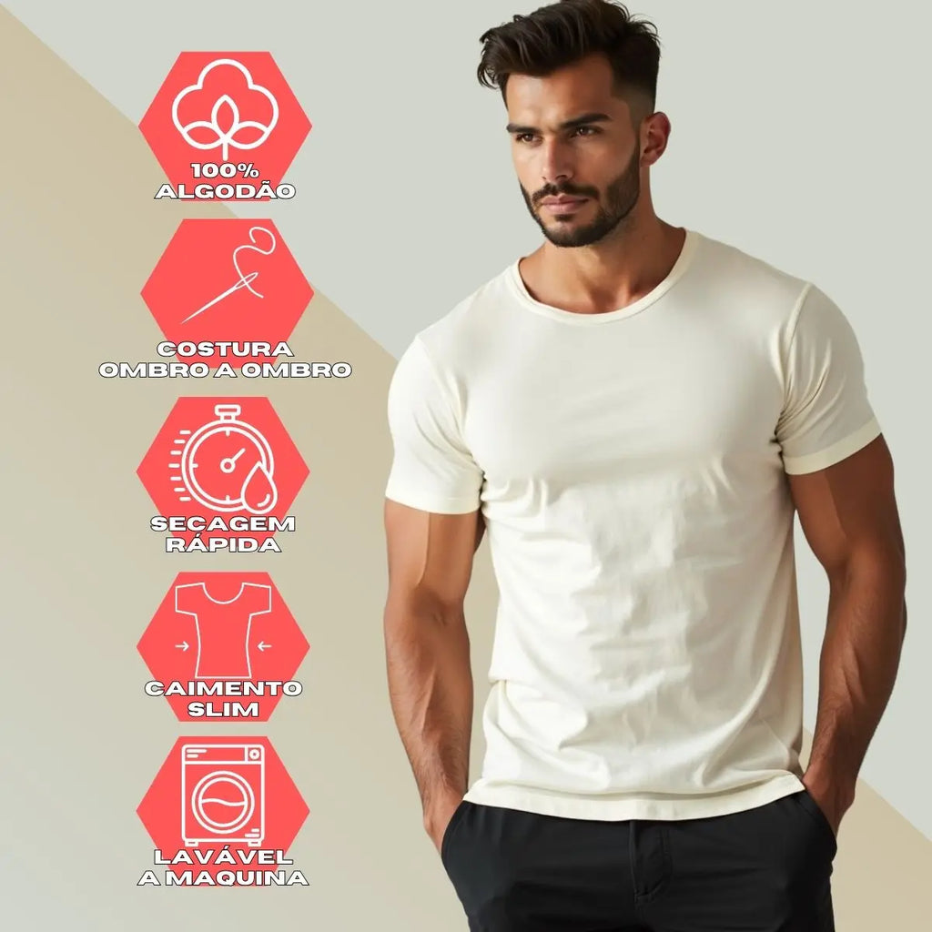 Camiseta Masculina GuGi Básica – Estilo Street, Manga Curta, Algodão Premium 100%