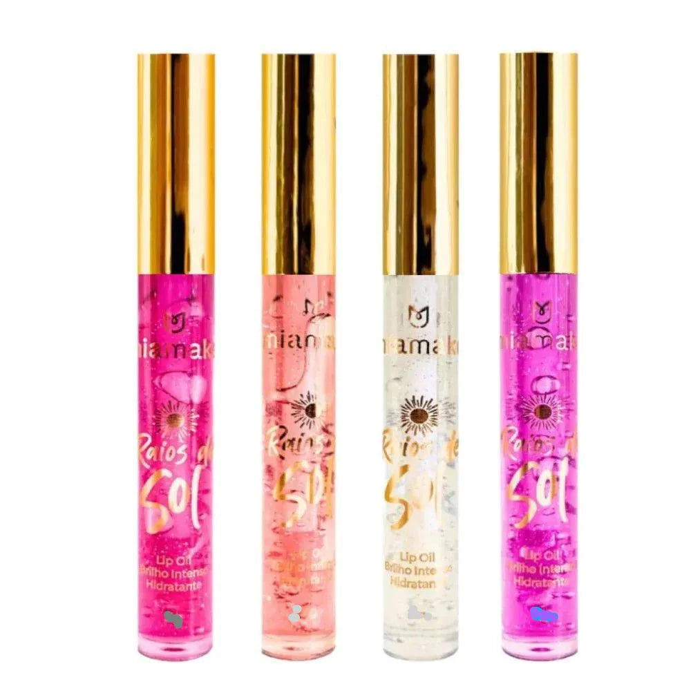 Kit 4 Lip Oils Gloss – Hidratação e Brilho Solar, Mia Make