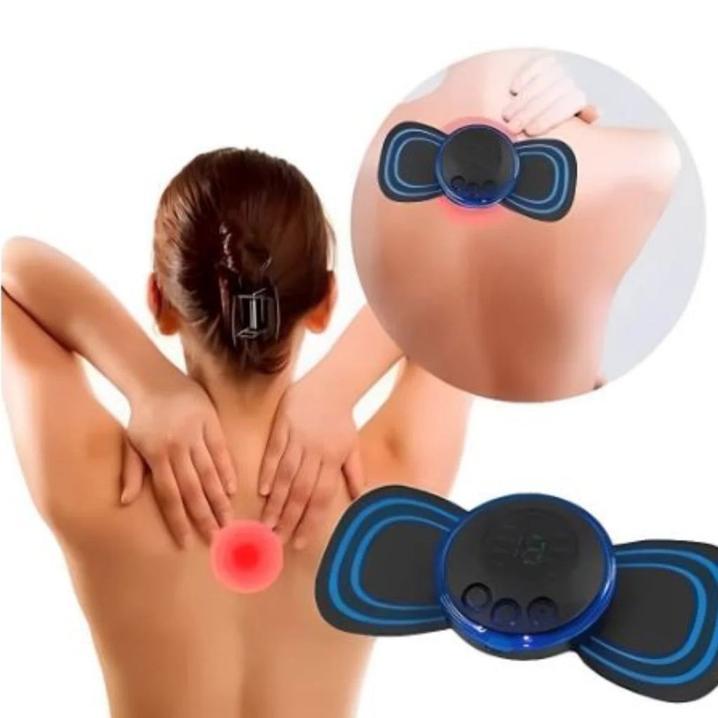 Mini Massageador Elétrico Portátil – Cervical EMS, Alívio de Dores no Pescoço e Corpo