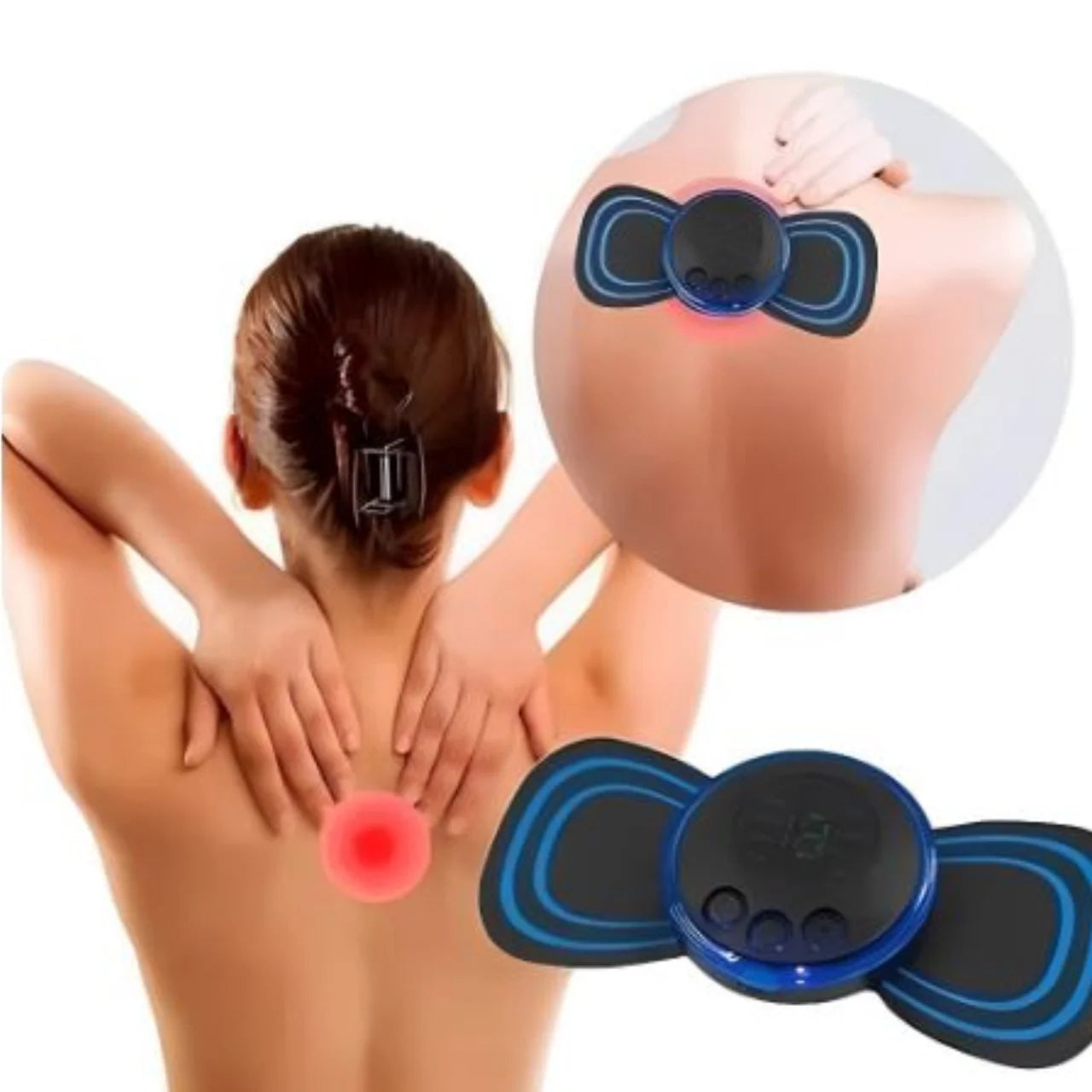Mini Massageador Elétrico Portátil – Cervical EMS, Alívio de Dores no Pescoço e Corpo