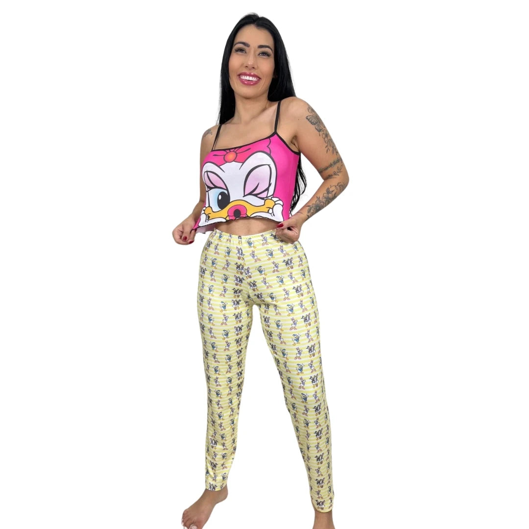 Themed Pajamas Long Pants With Regatta Characters Cheerful Design Sleepwear