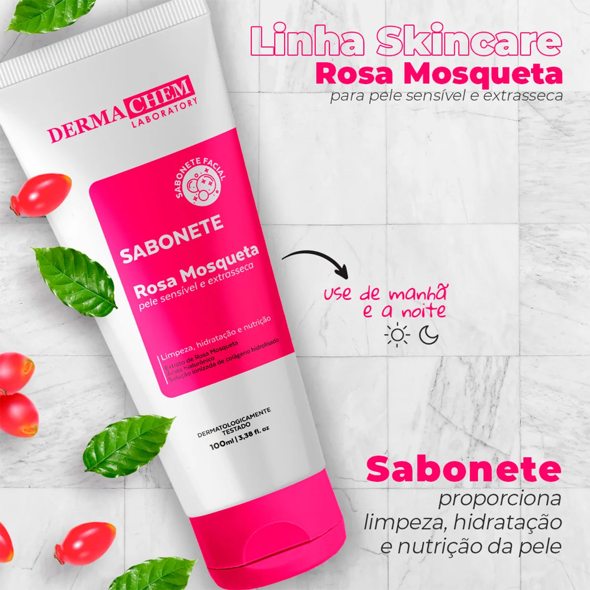 Sabonete Rosa Ultra Hidratante 100ml – Dermachem