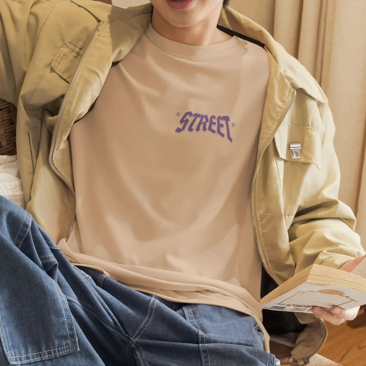 Camiseta Masculina GuGi Básica – Estilo Street, Manga Curta, Algodão Premium 100%