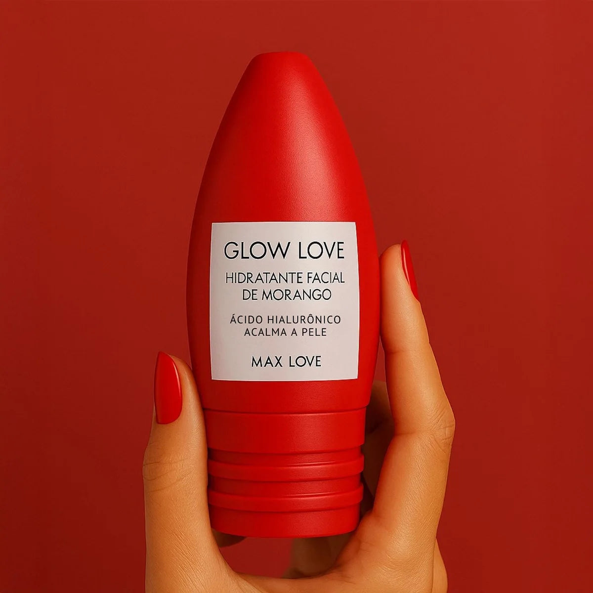 Hidratante Facial Glow Love 60g – Max Love (Morango, Ácido Hialurônico e Vitamina E)