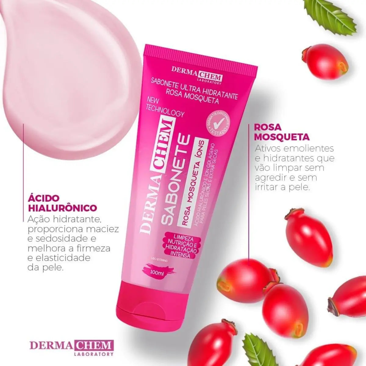 Sabonete Rosa Ultra Hidratante 100ml – Dermachem