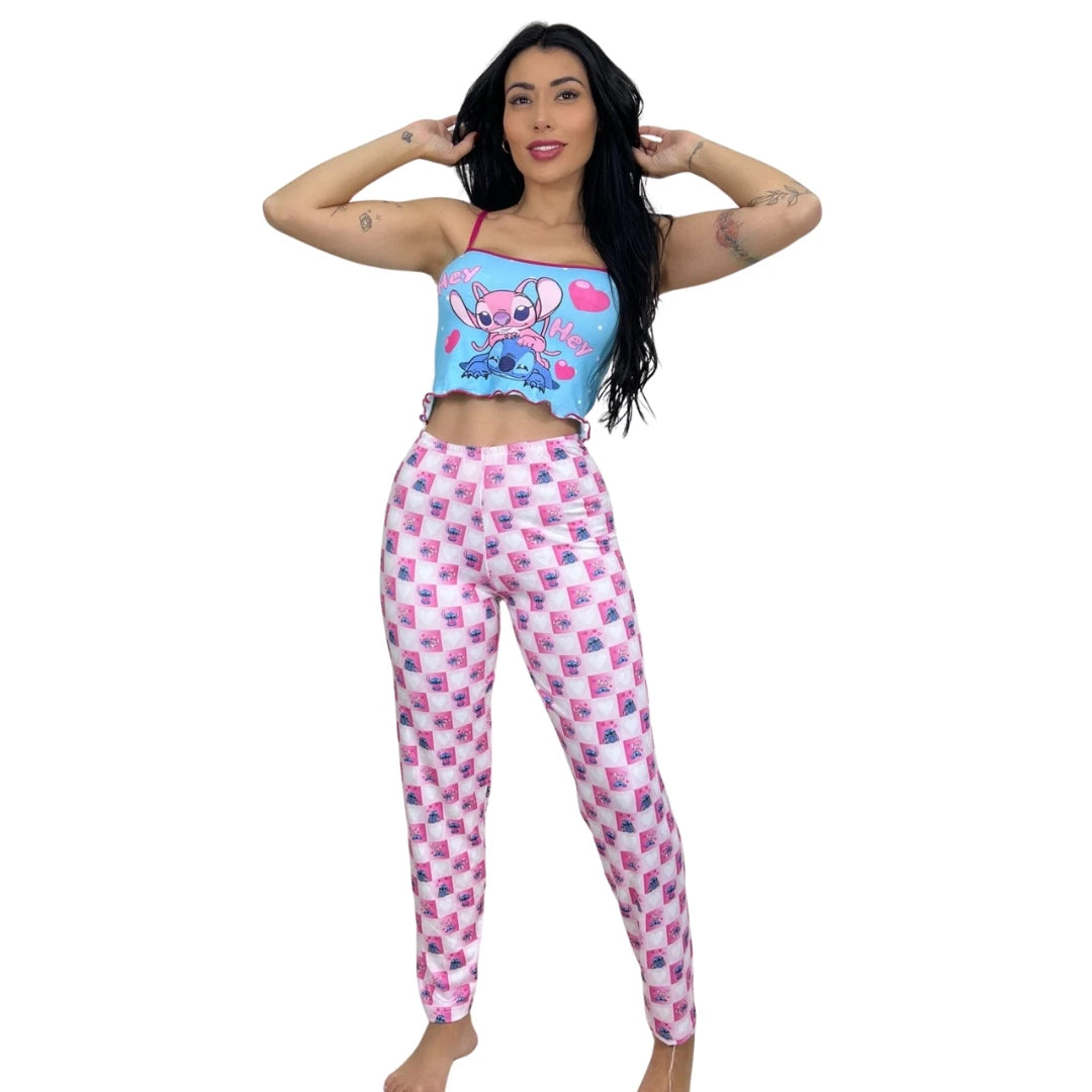 Themed Pajamas Long Pants With Regatta Characters Cheerful Design Sleepwear