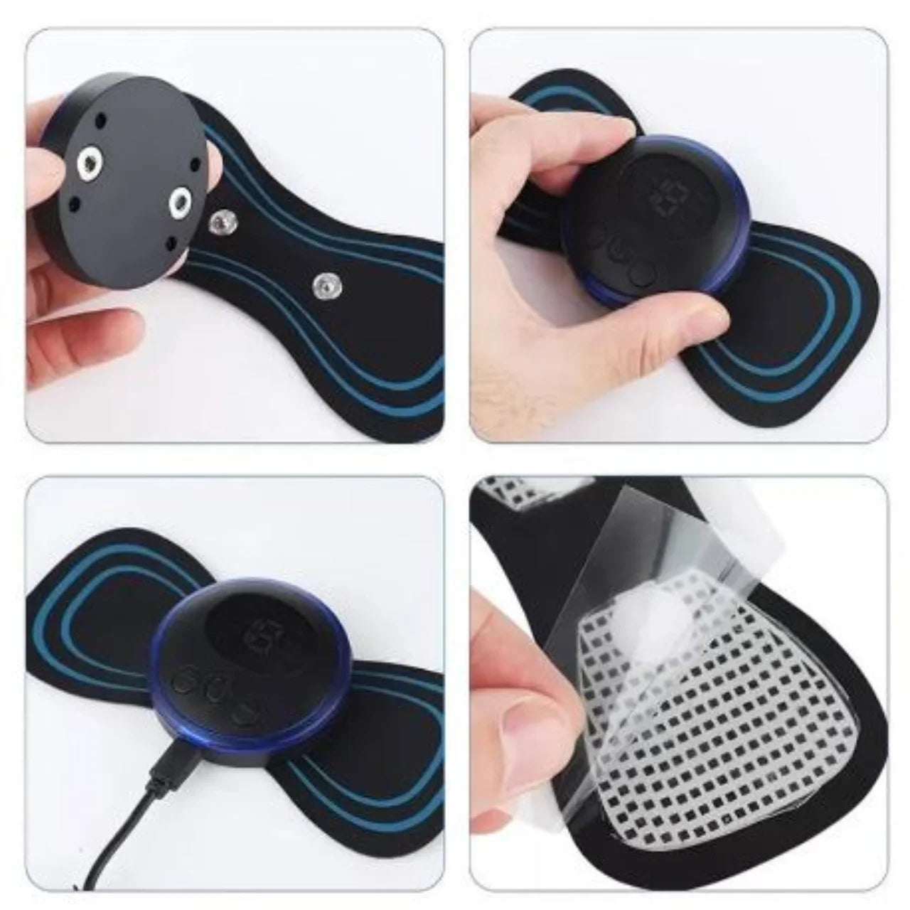 Mini Massageador Elétrico Portátil – Cervical EMS, Alívio de Dores no Pescoço e Corpo