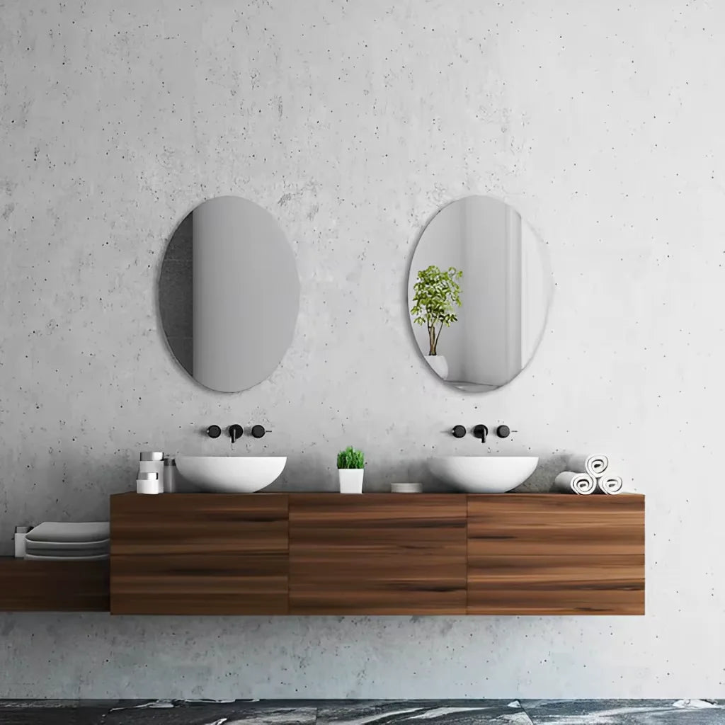 Espelho Oval Acrílico Inquebrável – 16,5x10,6in, Sem Moldura, Leve e Decorativo