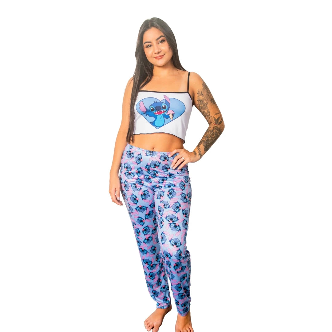 Themed Pajamas Long Pants With Regatta Characters Cheerful Design Sleepwear