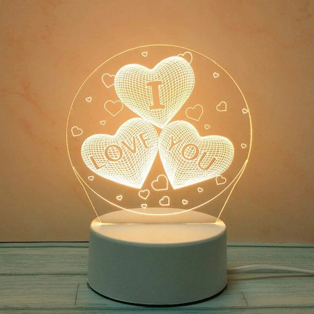 Luminária Lousa 3D de Mesa – LED com Caneta, Retangular ou Redonda