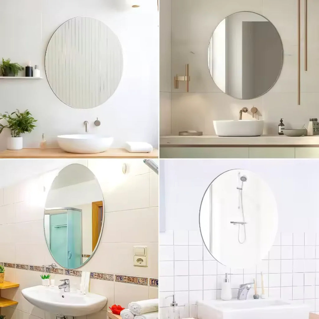 Espelho Oval Acrílico Inquebrável – 16,5x10,6in, Sem Moldura, Leve e Decorativo