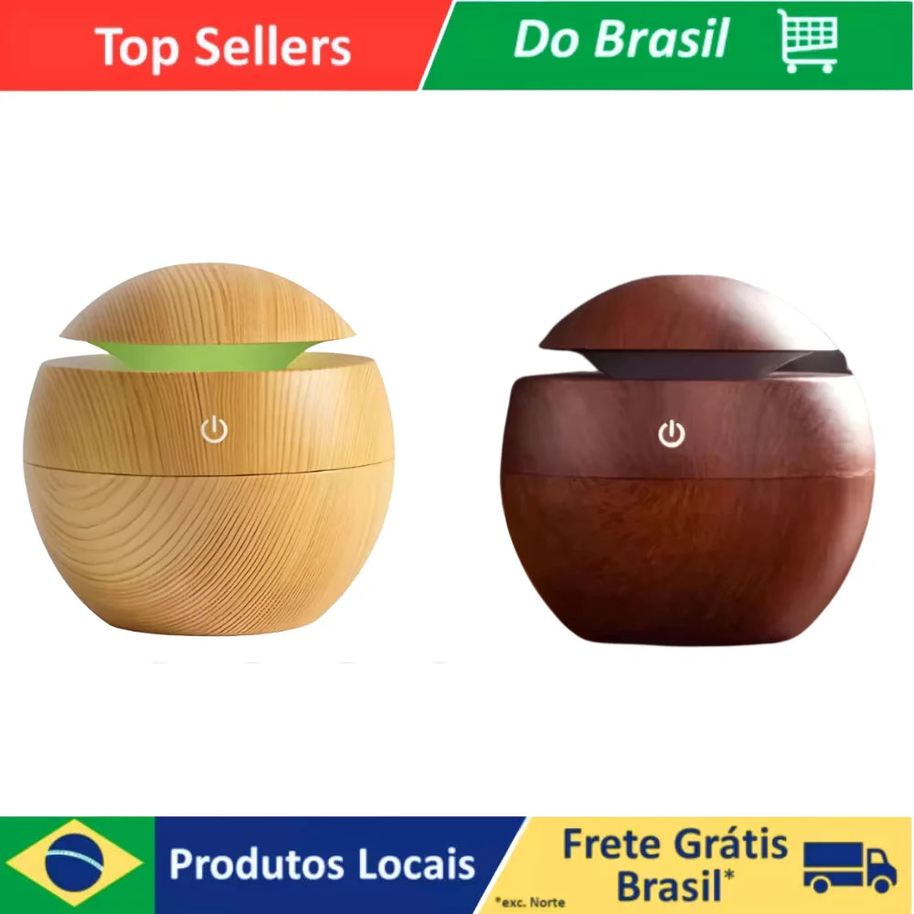 Difusor de Óleo Essencial USB – 2 em 1, 7 Cores, Elétrico