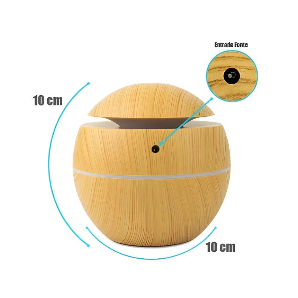 Difusor de Óleo Essencial USB – 2 em 1, 7 Cores, Elétrico