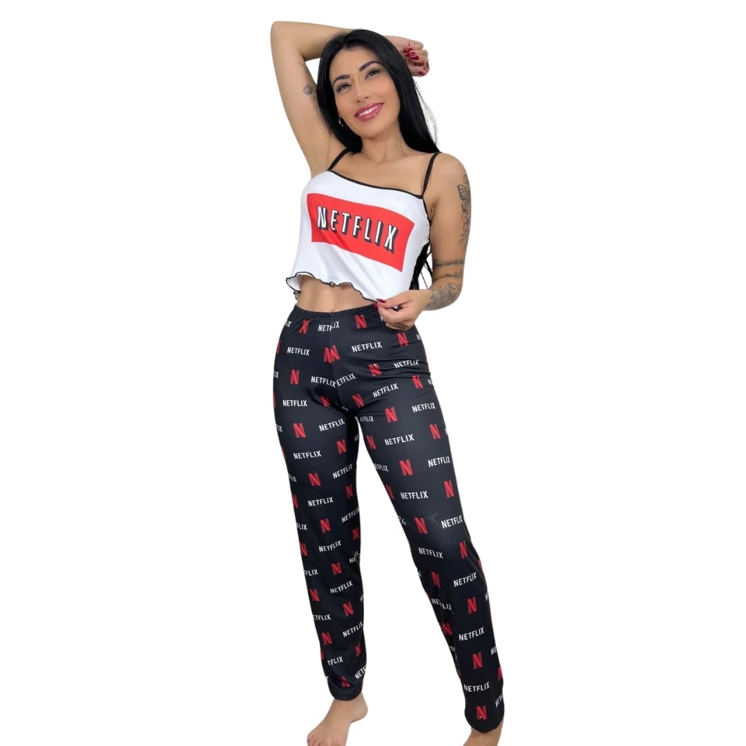 Themed Pajamas Long Pants With Regatta Characters Cheerful Design Sleepwear