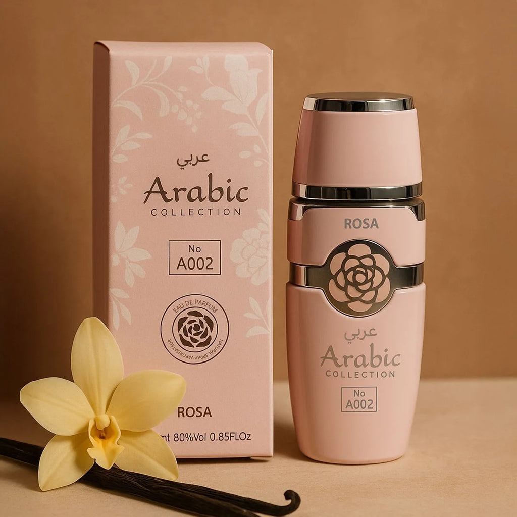 Perfume Feminino Árabe Pink A002 – 25ml, Floral Doce com Baunilha
