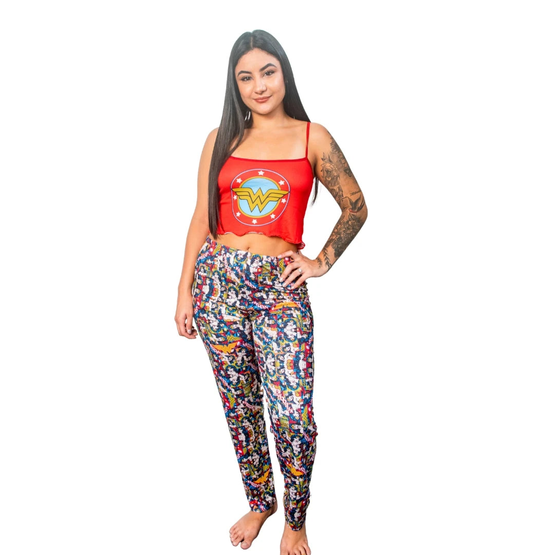 Themed Pajamas Long Pants With Regatta Characters Cheerful Design Sleepwear