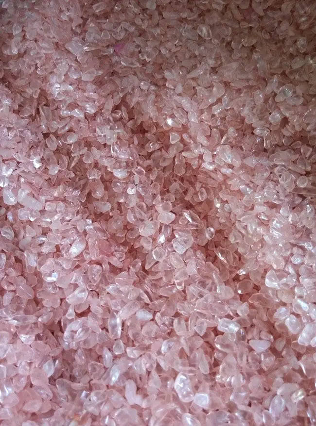 Cristal Quartzo Rosa 3-5mm – Pedrinhas Roladas Mini, Chips Rosa para Cura e Energia