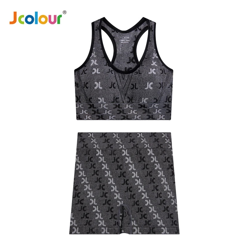 Conjunto Fitness Feminino 2 Peças – Leggings + Top Bra e Shorts