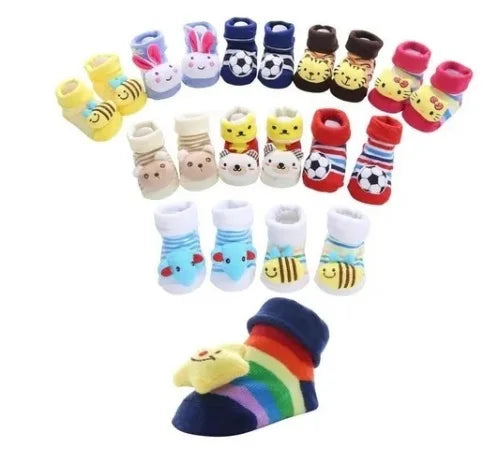 Kit Meias e Pantufas Infantil – 11 Peças, Menino, Recém-Nascido RN