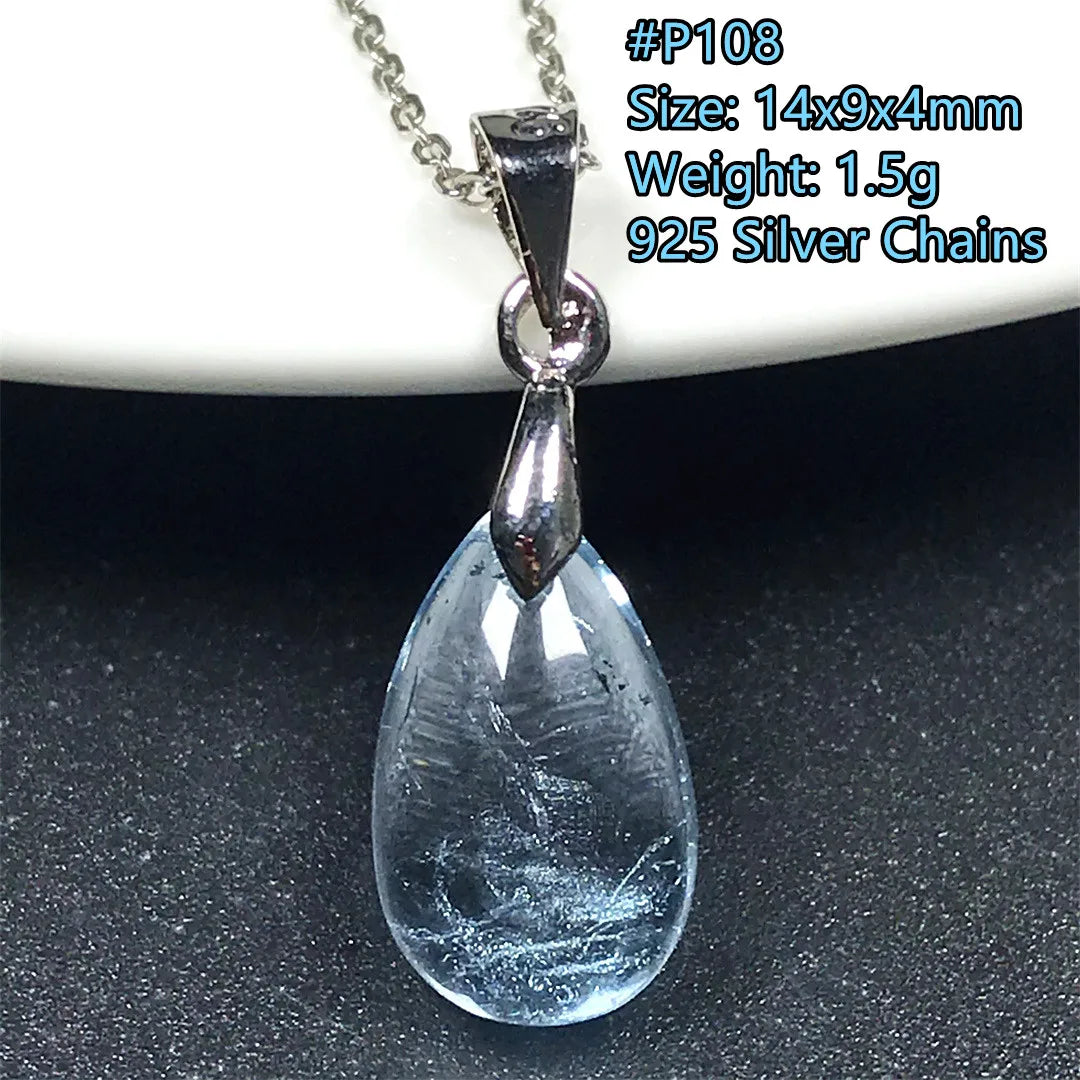 Pingente de Topázio Azul Natural – Pedra de Energia, Sorte e Amor, Joia Feminina e Masculina