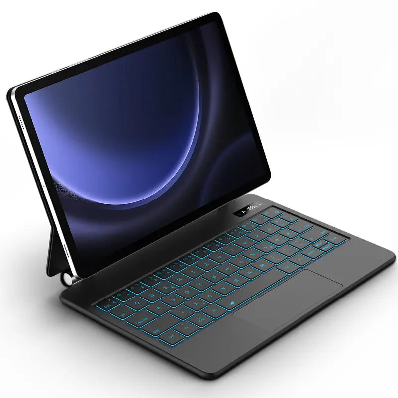 Teclado Mágico Português Bettdow para Samsung Tab S7/S8/S9/S9+ – Suporte Flutuante, Iluminado e Porta-Caneta S