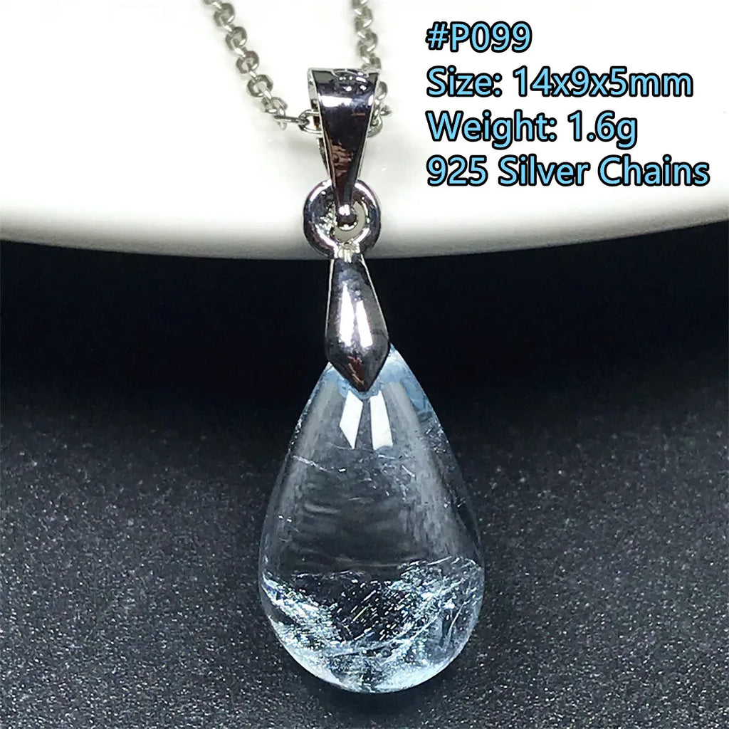 Pingente de Topázio Azul Natural – Pedra de Energia, Sorte e Amor, Joia Feminina e Masculina
