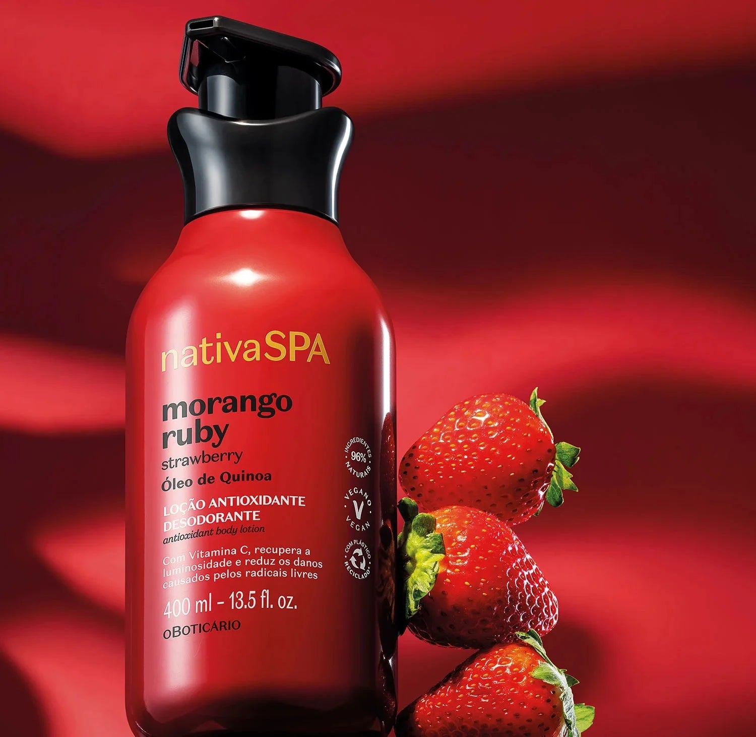 Loção Corporal Antioxidante Native SPA Morango Ruby Original – O Boticário 400ml