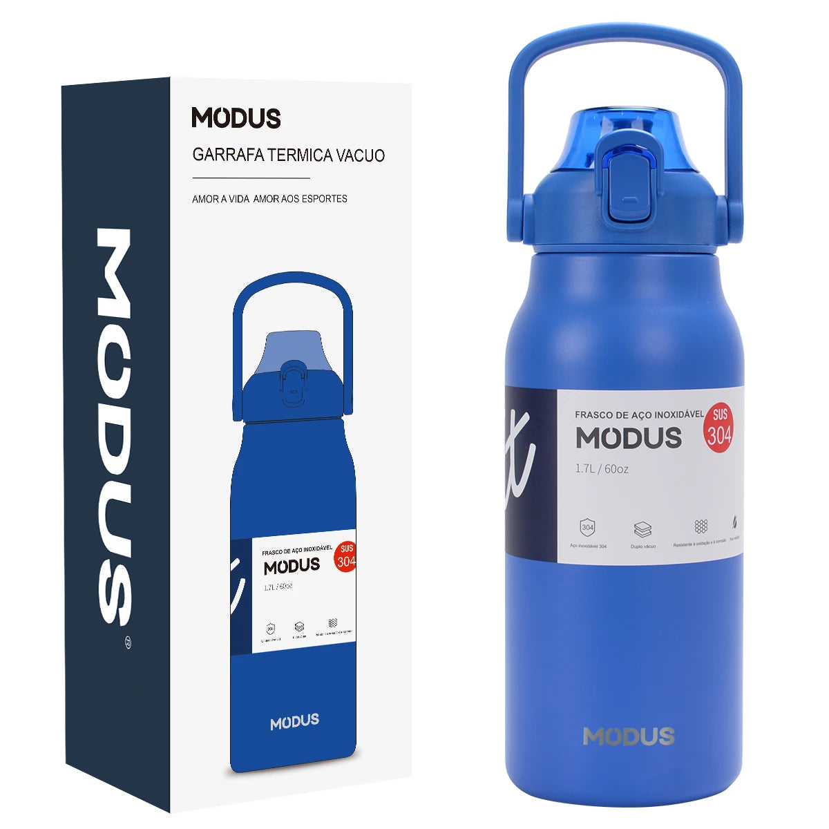 Garrafa Térmica Portátil – Aço Inoxidável com Canudo, Ideal para Viagem, Academia e Camping
