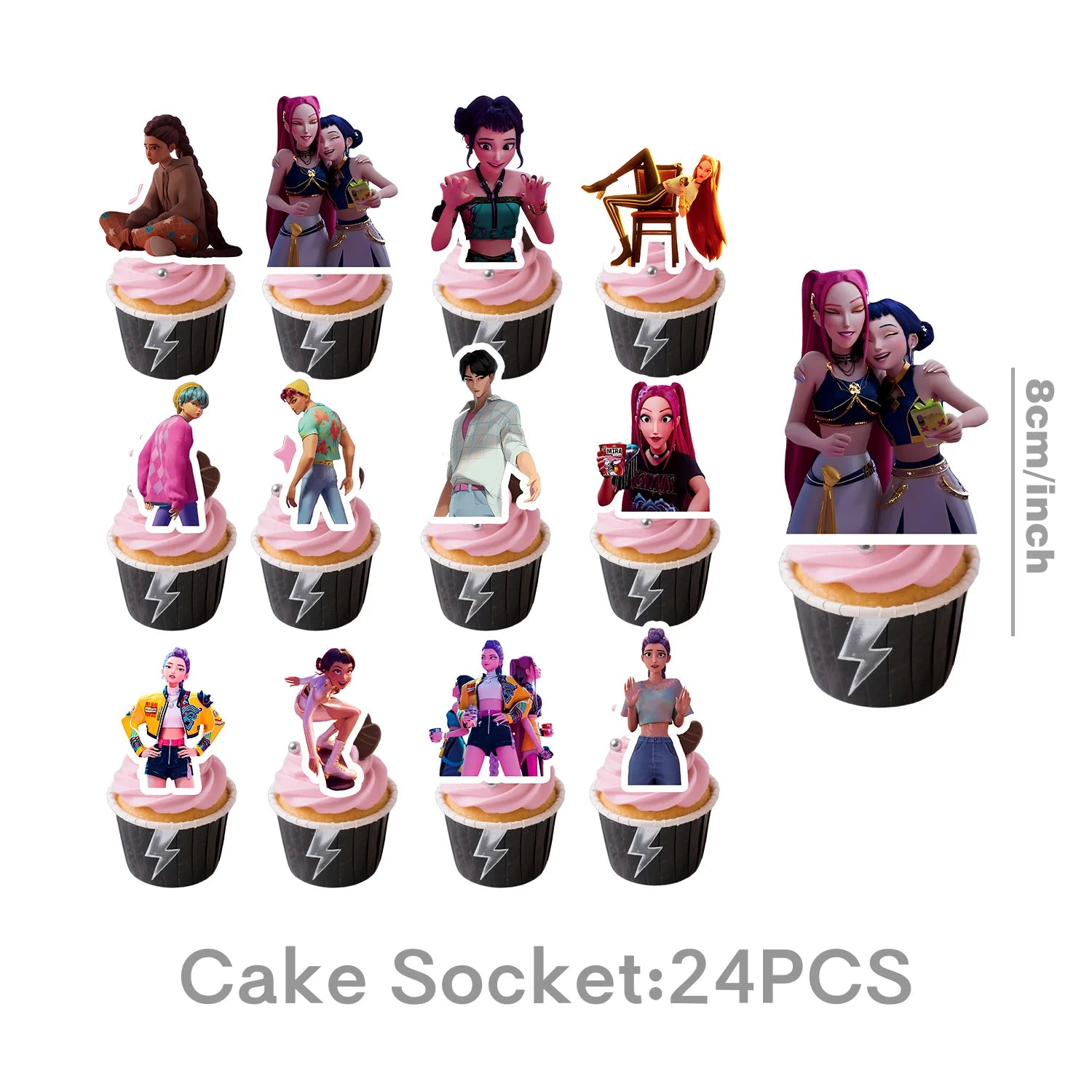 Caçador de demônios kpop decoração de festa k pop caçadores de demônios kit de pano de mesa de aniversário sacos de copo de prato caçadores de demônio kpop lembranças de festa