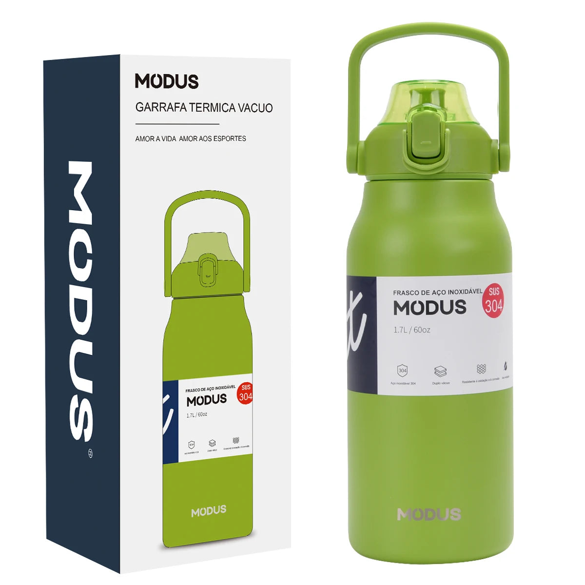 Garrafa Térmica Portátil – Aço Inoxidável com Canudo, Ideal para Viagem, Academia e Camping