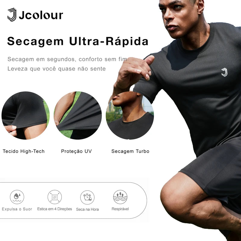 Camiseta Esportiva Masculina – Secagem Rápida, Respirável, Ideal para Corrida e Futebol
