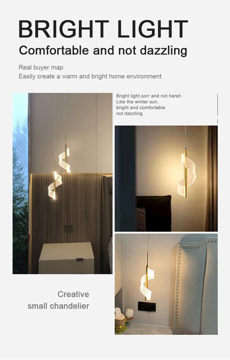 Luminária Pendente LED Nórdica – Iluminação Interna para Sala, Quarto e Mesa de Jantar