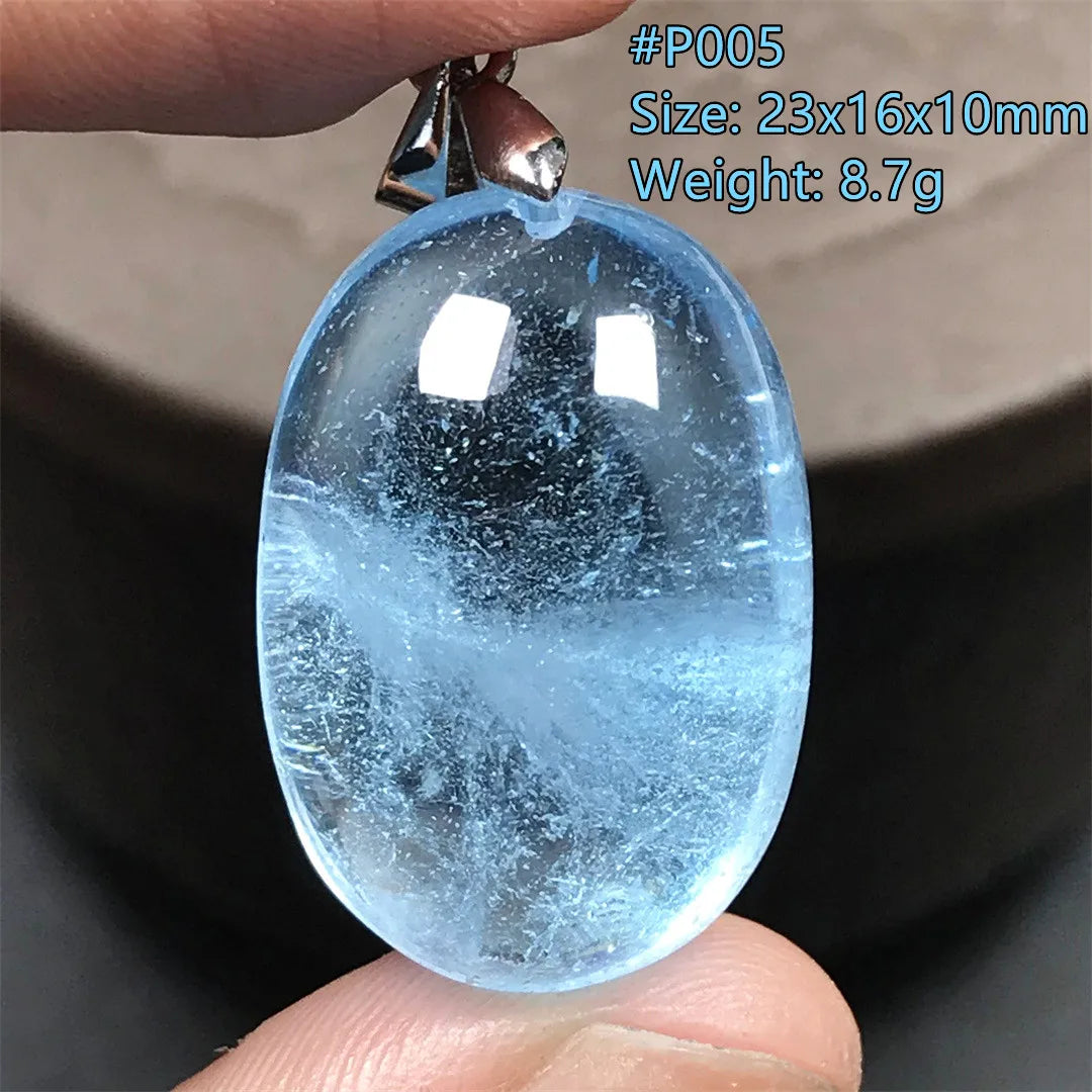 Pingente de Topázio Azul Natural – Pedra de Energia, Sorte e Amor, Joia Feminina e Masculina