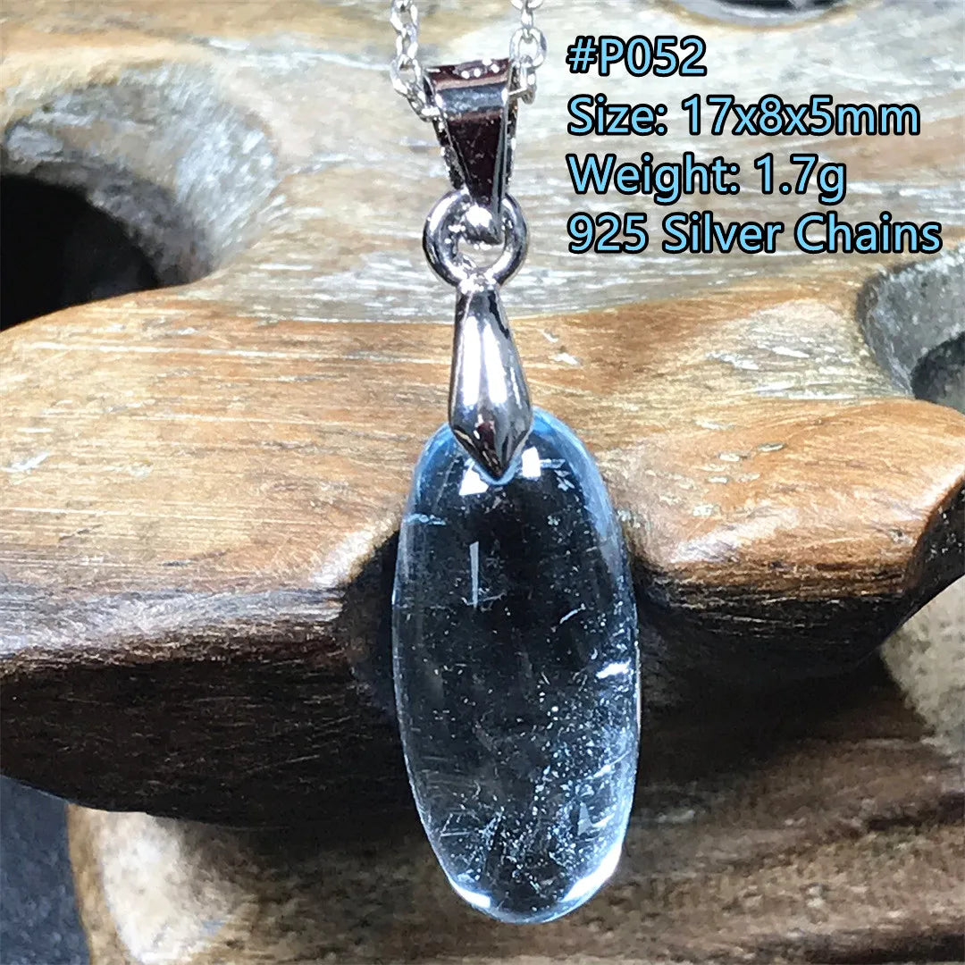 Pingente de Topázio Azul Natural – Pedra de Energia, Sorte e Amor, Joia Feminina e Masculina