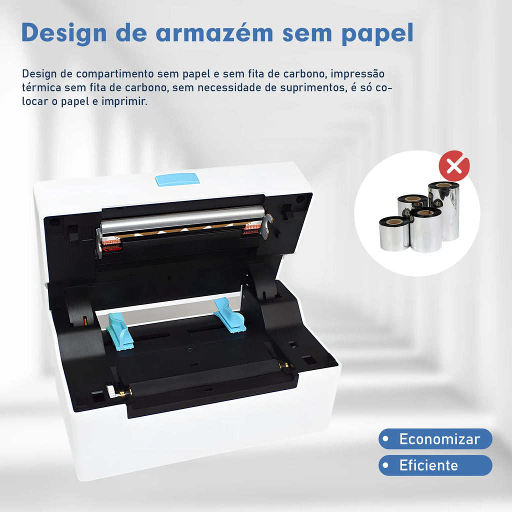Impressora Eletrônica de Etiquetas – Adesiva, Suporte Bluetooth e WiFi, Impressão Rápida, Térmica