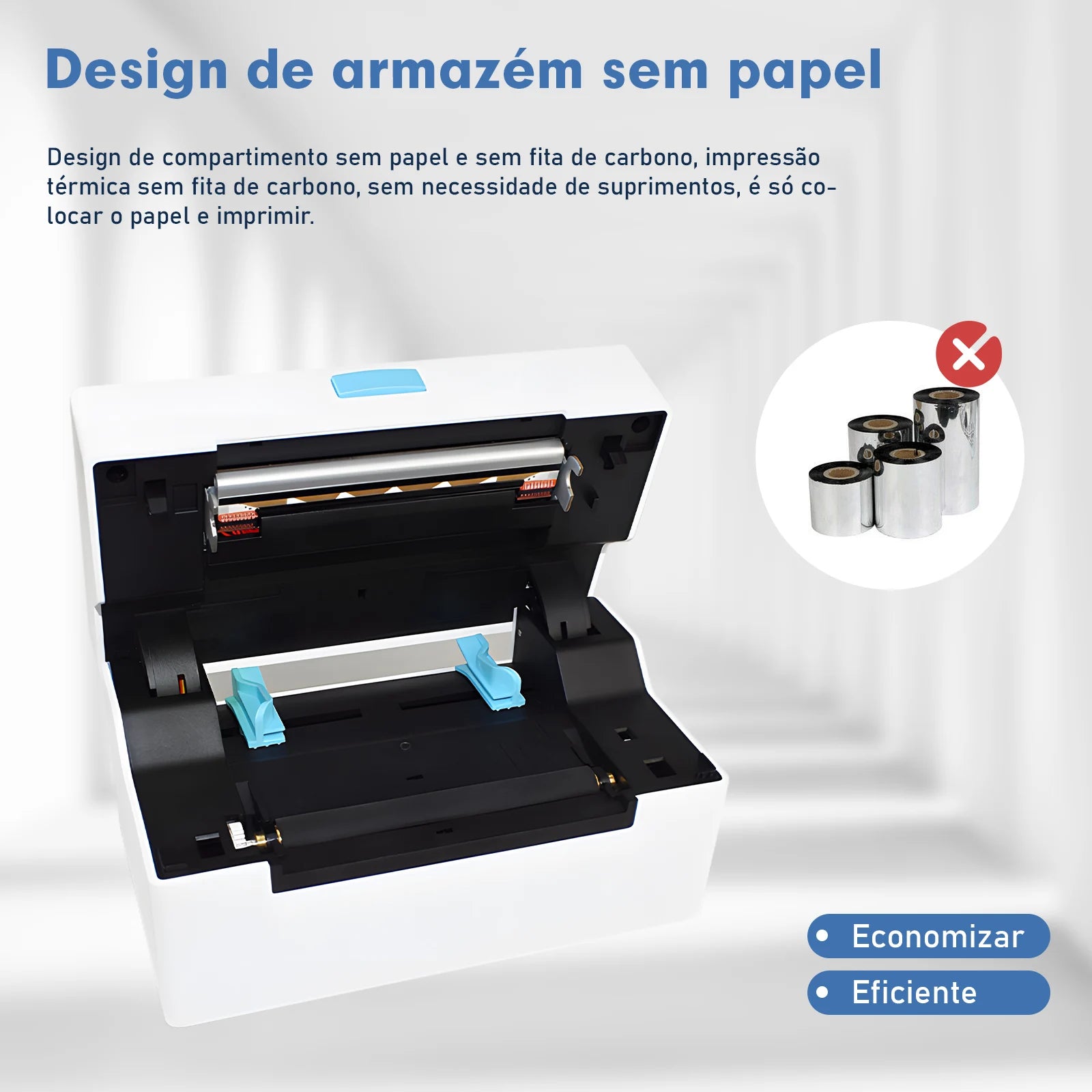 Impressora Eletrônica de Etiquetas – Adesiva, Suporte Bluetooth e WiFi, Impressão Rápida, Térmica
