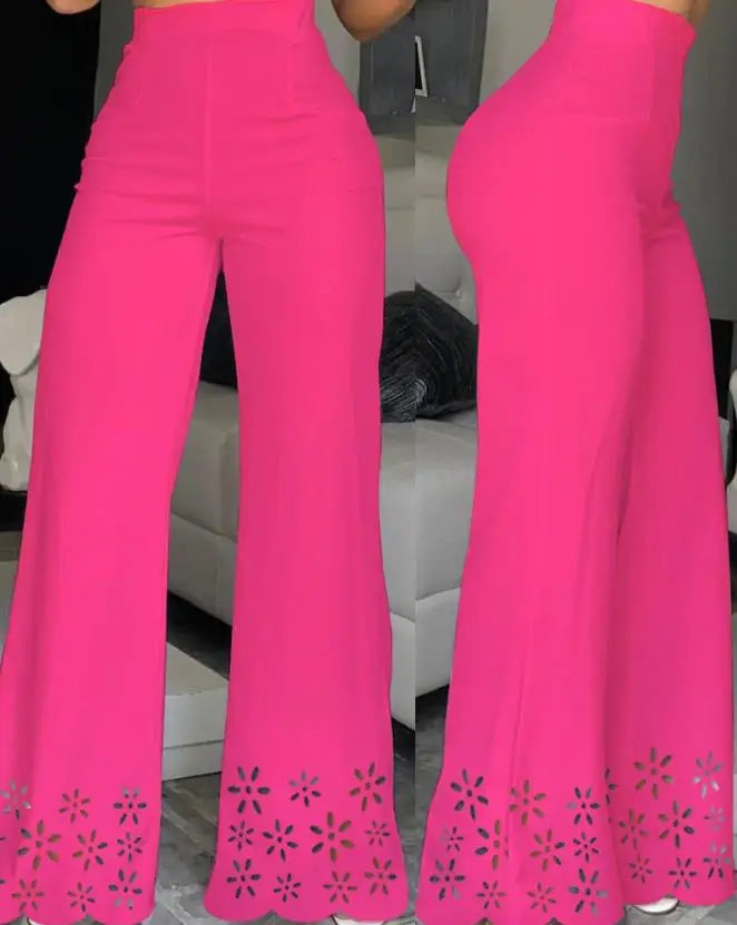 Calça Feminina Pantalona 2025 – Cintura Alta, Boca Larga e Estilo Europeu