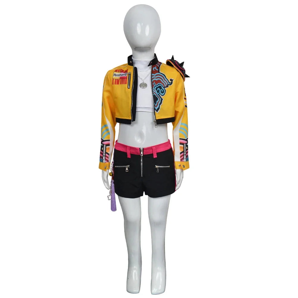 Halloween demônios rumi zoey mira cosplay enfants enfant traje huntrix grupo idole roleplay tenues halloween carnaval traje