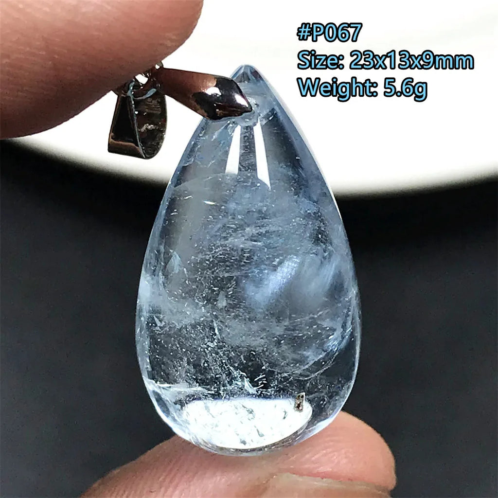 Pingente de Topázio Azul Natural – Pedra de Energia, Sorte e Amor, Joia Feminina e Masculina