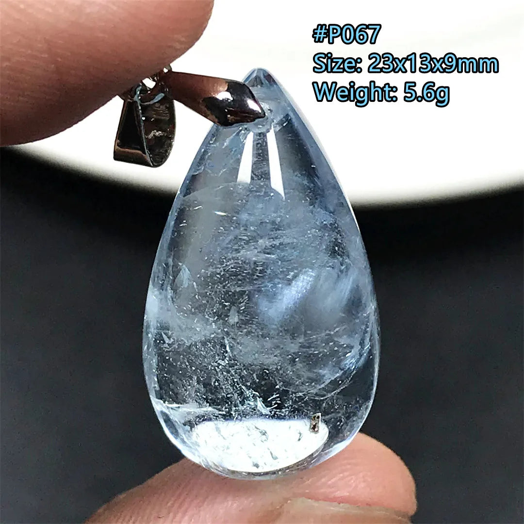 Pingente de Topázio Azul Natural – Pedra de Energia, Sorte e Amor, Joia Feminina e Masculina