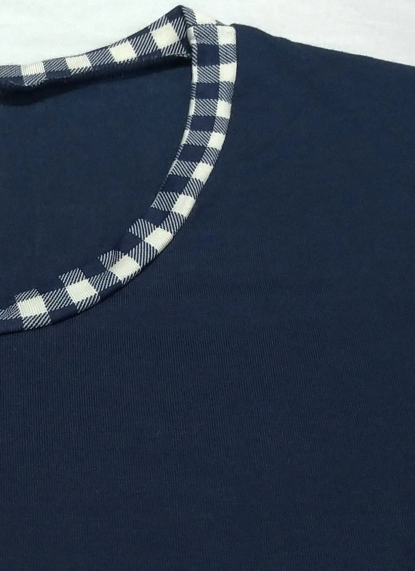 Pijama Feminino Xadrez – Punho e Tornozelo com Babados