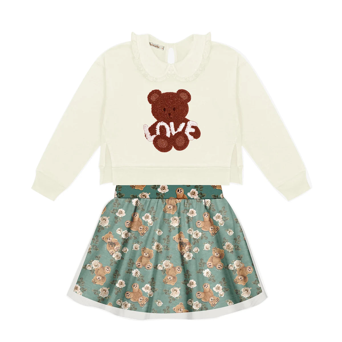 Conjunto Infantil Feminino – Saia Vermelha com Tule Branco, Love Trick Nick