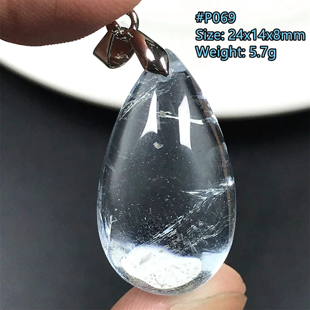 Pingente de Topázio Azul Natural – Pedra de Energia, Sorte e Amor, Joia Feminina e Masculina
