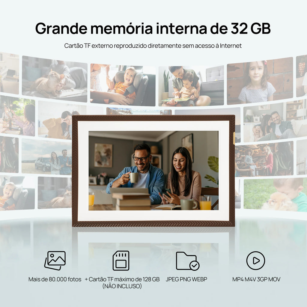 Porta-Retratos Digital ARZOPA 10,1" Touch Screen – WiFi, Compartilhamento Instantâneo de Fotos e Vídeo