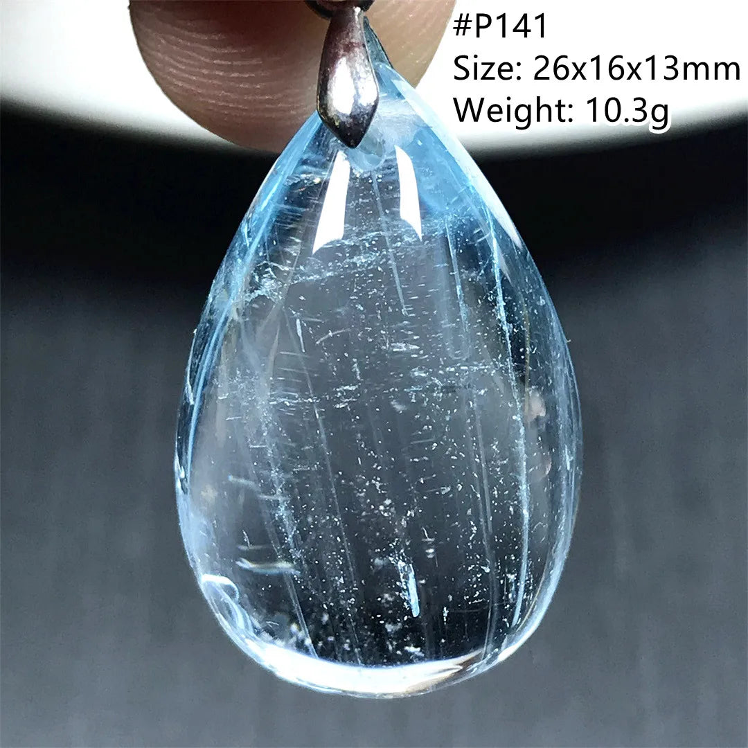 Pingente de Topázio Azul Natural – Pedra de Energia, Sorte e Amor, Joia Feminina e Masculina