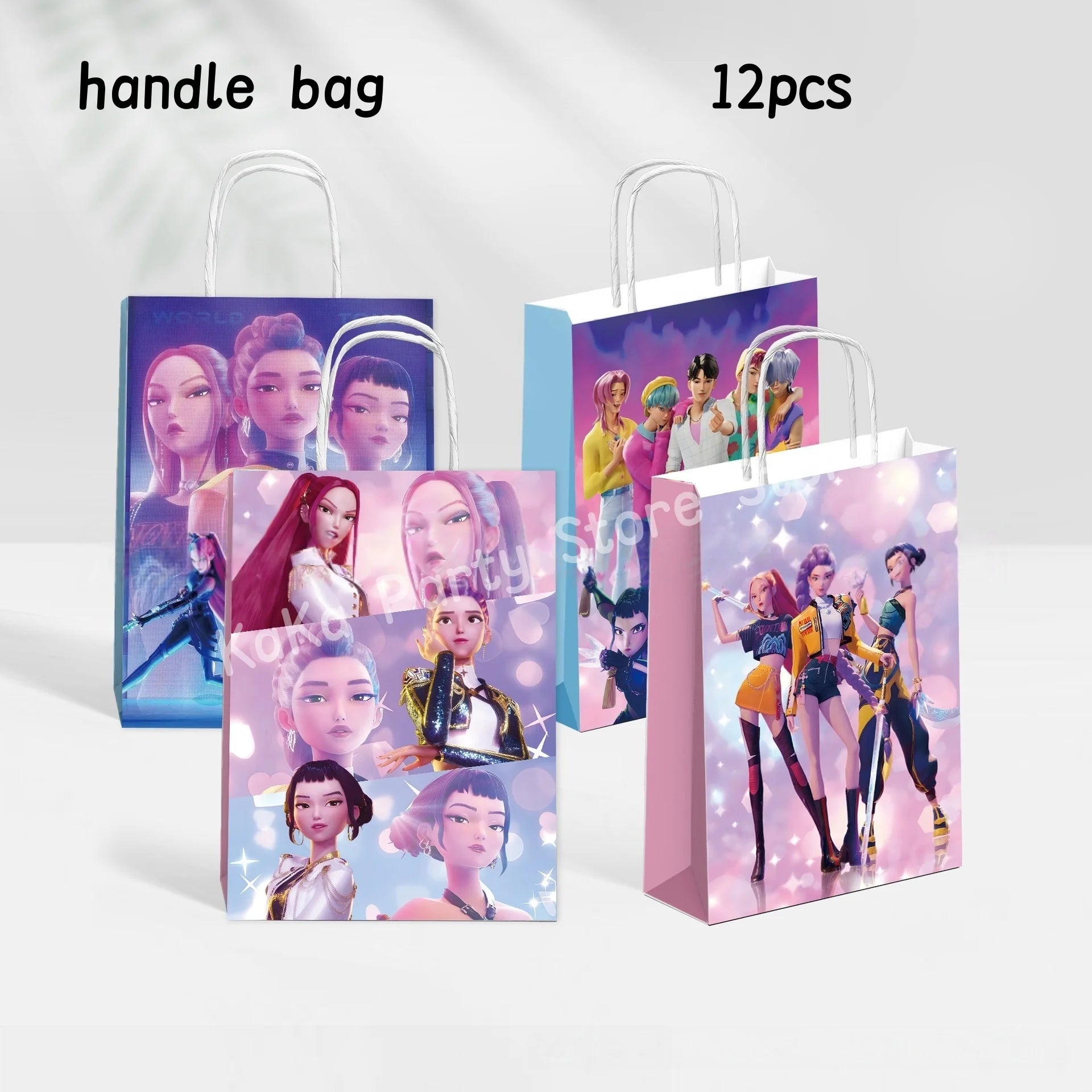 Caçador de demônios kpop decoração de festa k pop caçadores de demônios kit de pano de mesa de aniversário sacos de copo de prato caçadores de demônio kpop lembranças de festa